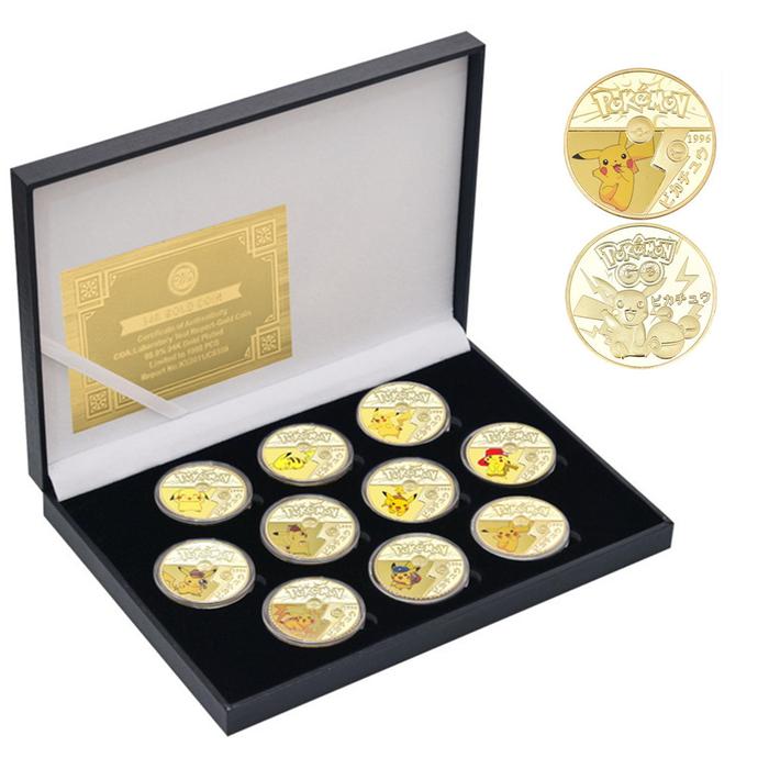 Pokemon Card Elf Game Coin Set Pikachu Charizard English Card