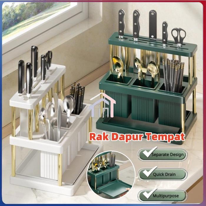 【COD】Rak Dapur Tempat Pengering Sumpit Peralatan Makan Rak Pisau Rak Tempat Dapur Rak Sudu Rak Penyi
