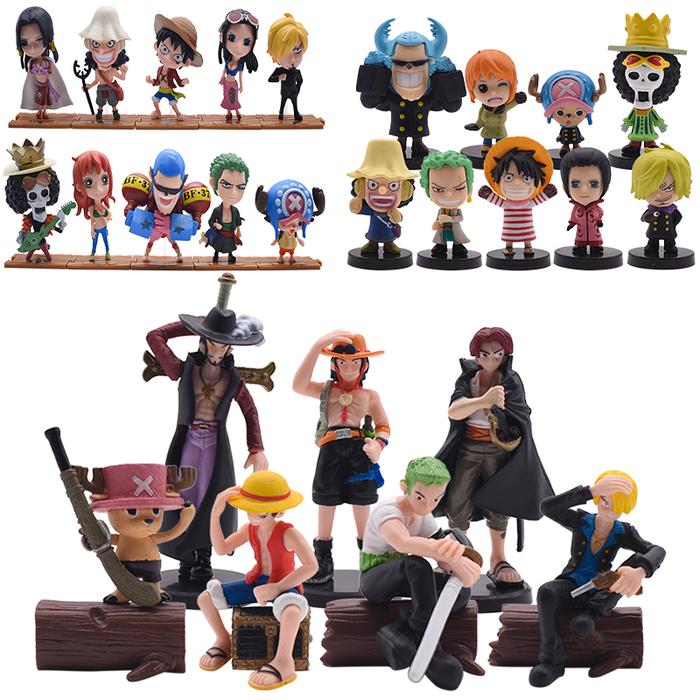 One Piece Figure Set Monkey D Luffy Zoro Ace Sanji Anime PVC Action