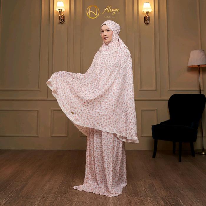 Mukena Traveling Motif,Qamara Series Alisya by Olive [Include Box] Katun Dewasa Muslim Mukenah Mewah