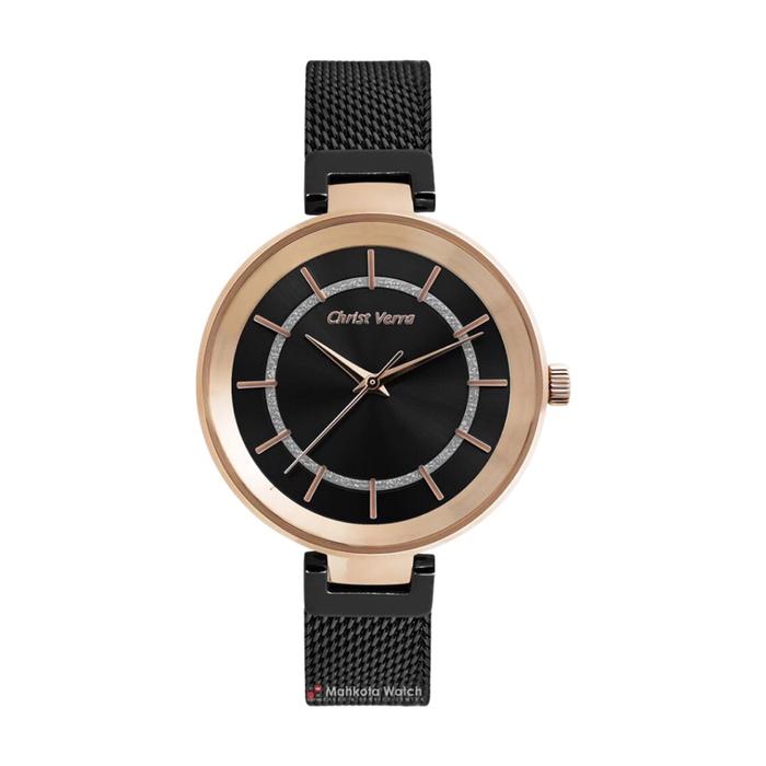 JAM TANGAN WANITA CHRIST VERRA / CV 71602L-48BLK ORIGINAL
