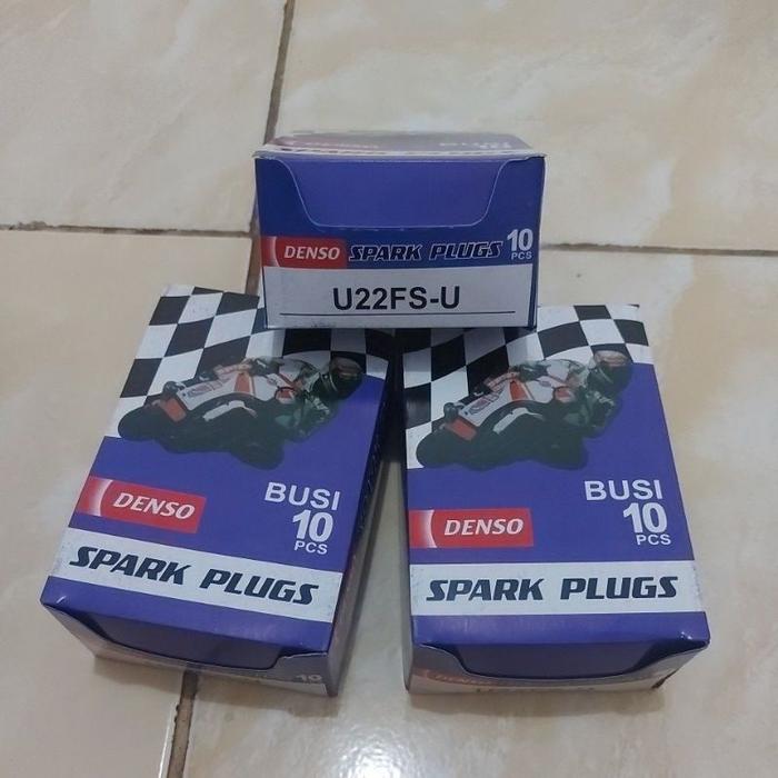Busi Denso U22FS-U Busi Untuk Motor Bebek Supra Fit  Astrea Grand Vega Smash 1 kotak isi 10pcs