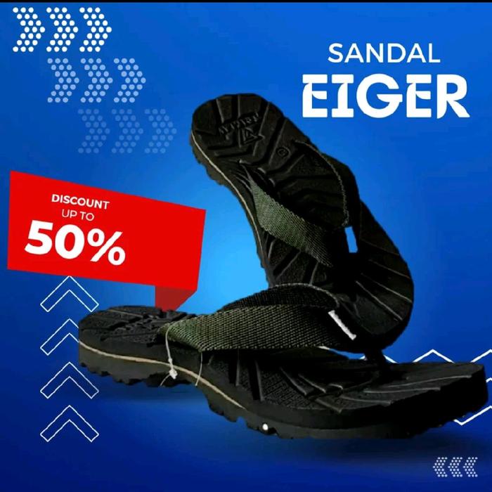 sandal eiger kinkajou japit outdoor exclusive hitam casual pria wanita grade Original sendal anti-sl
