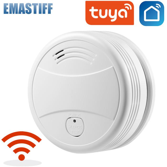 Battery Powered Smart Smoke Detector Tuya Dc9v Smoke Detector Low