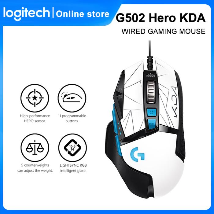Logitech G502 HERO K/DA Gaming Mouse 100-25,600 DPI RGB Optical USB