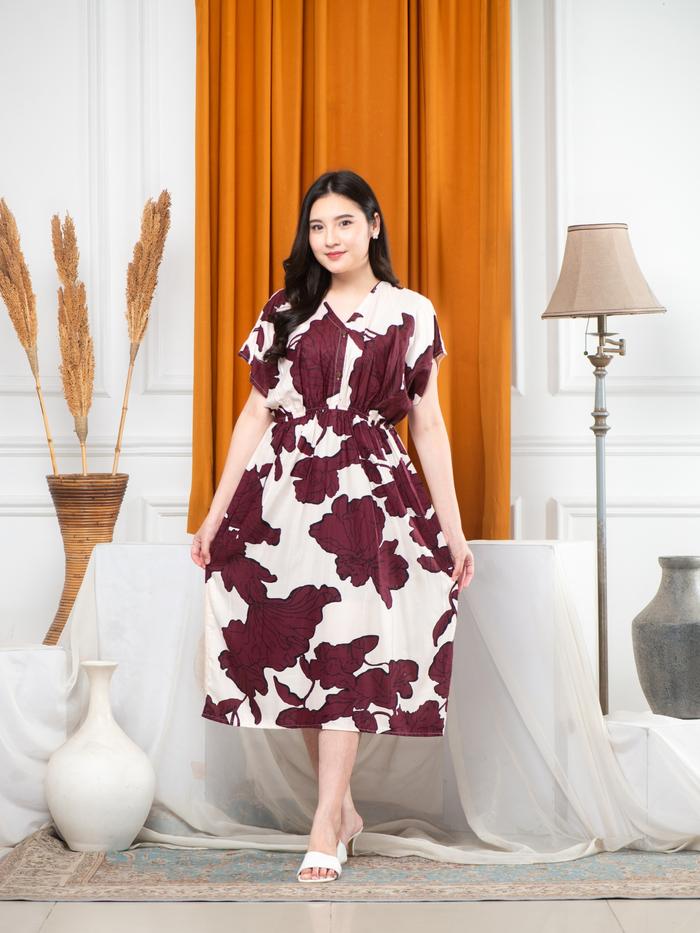 Daster Manohara Dress LD 120 Jumbo Busui Bumil  Baju Tidur Dress Pantai Motif Cantik Bunga Karet Pin
