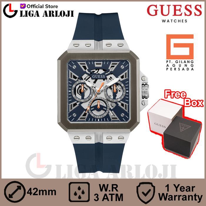 GUESS GW0637G1 Original LEO Navy Jam Tangan Pria Analog Multi Fungsi