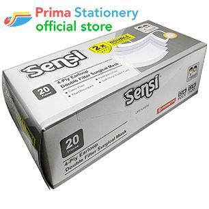 Flash Sale / Sensi Mask 4Ply Double Filter Surgical Mask White Earloop /20 Masker 4