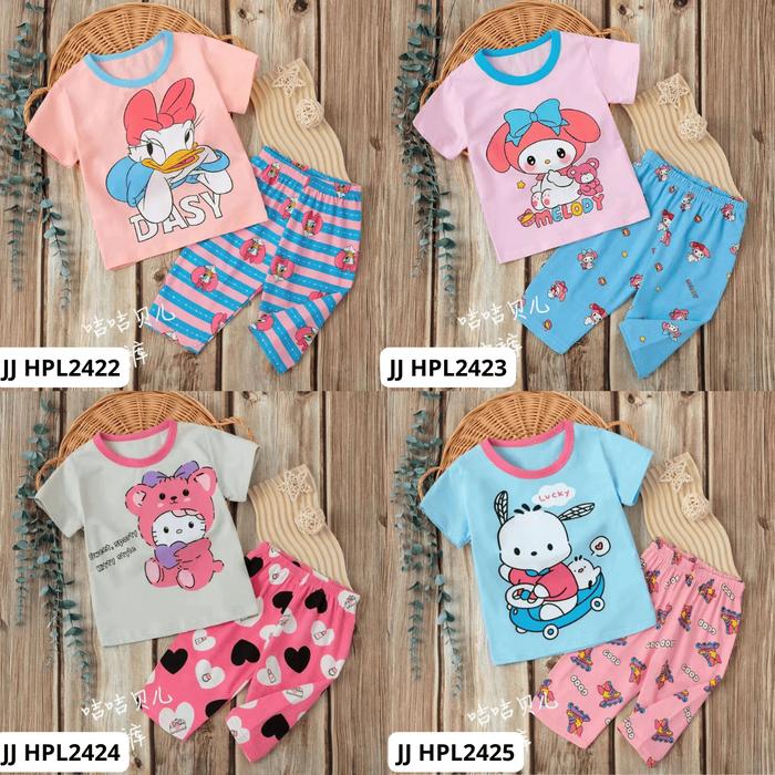 FORSLEEP HPL2301 - HPL2425 JIJIBEIER Setelan 1-9T Atasan Lengan Pendek Celana 7/8 Baju Tidur Anak Pe
