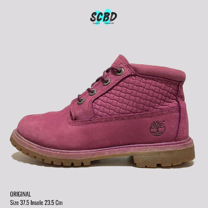 Sepatu Boots Wanita Timberland Nellie Chukka Mid Kulit Waterproof Original Second Size 37.5