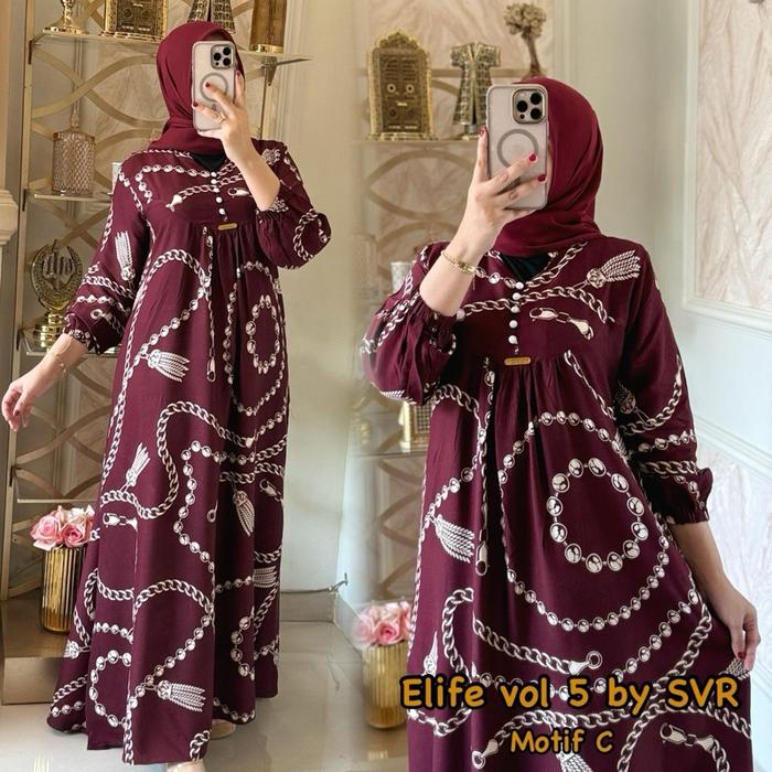 Dress elife premium Panjang Rayon Wanita