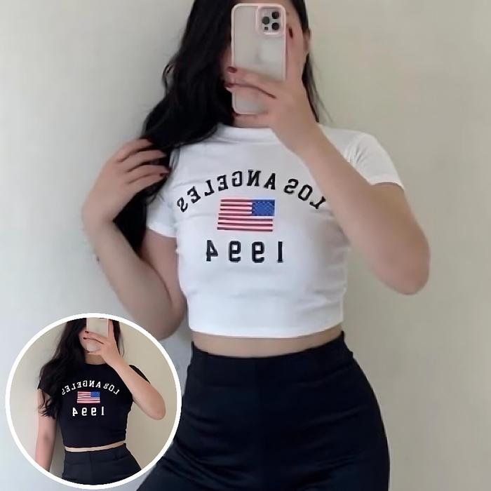 Crop Top LA 1994 / 02 Kaos Wanita USA Jersey Awael / Atasan Wanita Bahan Adem / JOANA FASHION