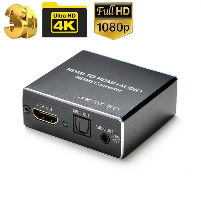 4K*2K HDMI-compatible Stereo Audio Extractor Converter  Adapter HDMI-compatible to HDMI-compatible +
