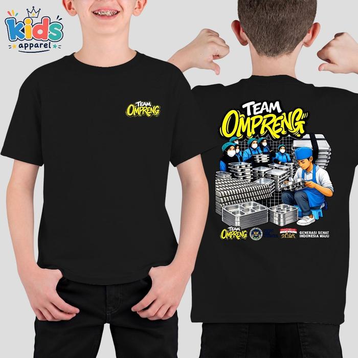 Kaos ANAK Tim Ompreng MBG 2 Kaos Distro Tim Logistik Makan Bergizi MBG GANK Ompreng Bahan adem halus