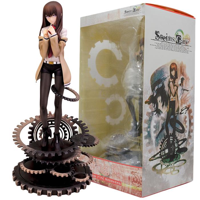 24cm Steins Gate Anime Girl Figure Kurisu Makise Action Figure Steins;Gate Makise Kurisu Figurine Co