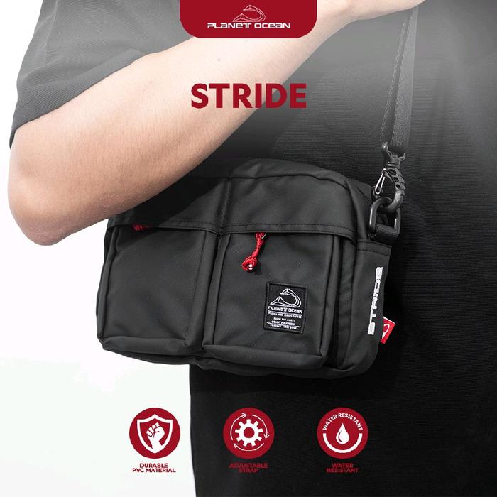 PLANET OCEAN - Tas Selempang Pria Nilon Premium - TPO 309301 BLACK