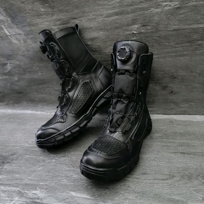 Sepatu PDL Hitam Tali Putar Model BOA / Sepatu PDL Hitam Tali Putar / Sepatu PDL Tali Putar