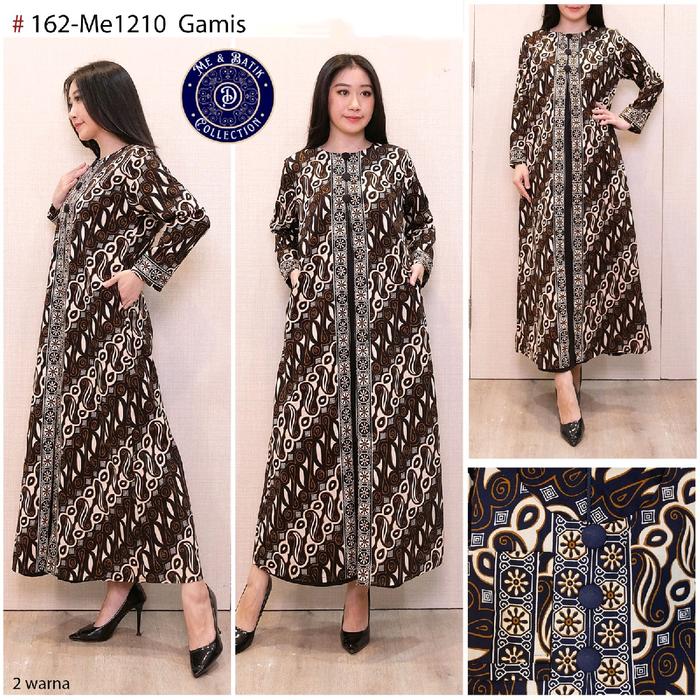 Gamis Outer Batik Wanita Lengan Panjang