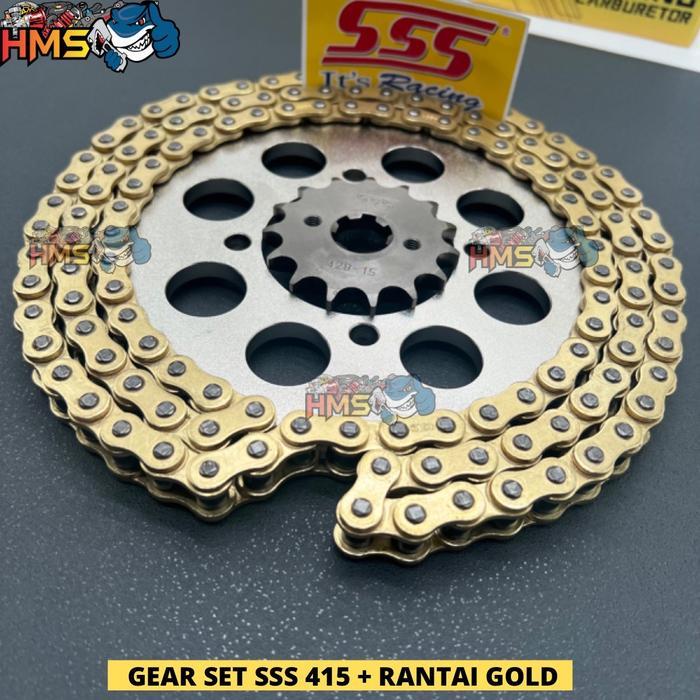 GIR GEAR SET GEARSET SSS 428 415 CB CBR 150 SONIC VIXION R15 SATRIA FU 150 VERZA RXK RX KING RXKING 
