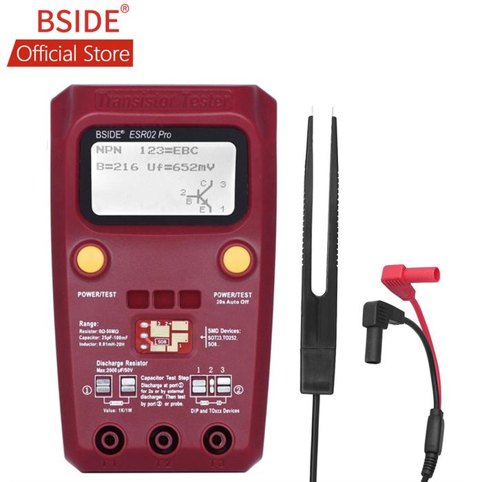 BSIDE Digital Transistor ESR02 PRO Tester SMD Components Diode Triode