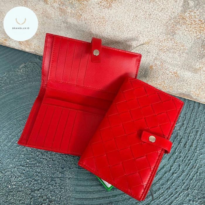 BOTTEGA LONG FRENCH WALLET IN RED