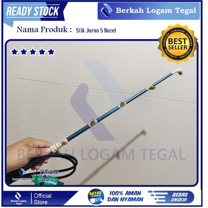 Stik Joran Panjang 4 meter 5 Nozel Kuningan elektrik universal