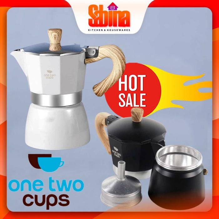 Moka Pot Teko Membuat Kopi Gagang Kayu Espresso Coffee Maker Stovetop