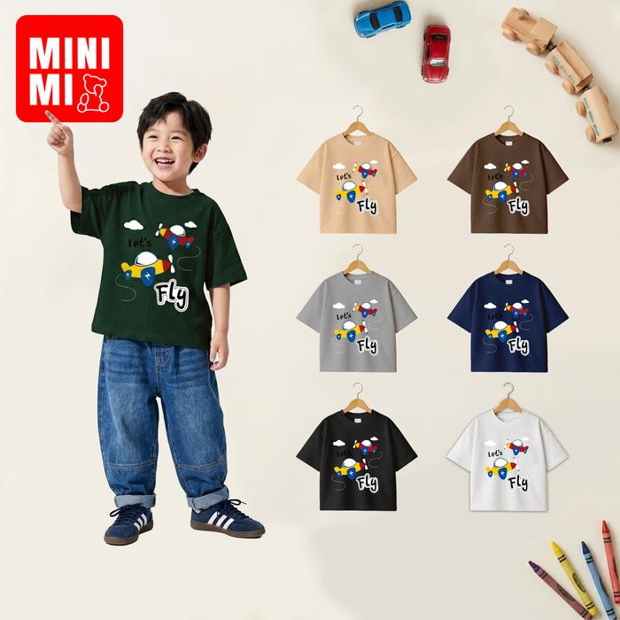 MINI MI Kaos Anak Motif LETS PLAY Oversize Katun 24s | Kaos Motif Anak Laki Laki Perempuan Usia 1-12