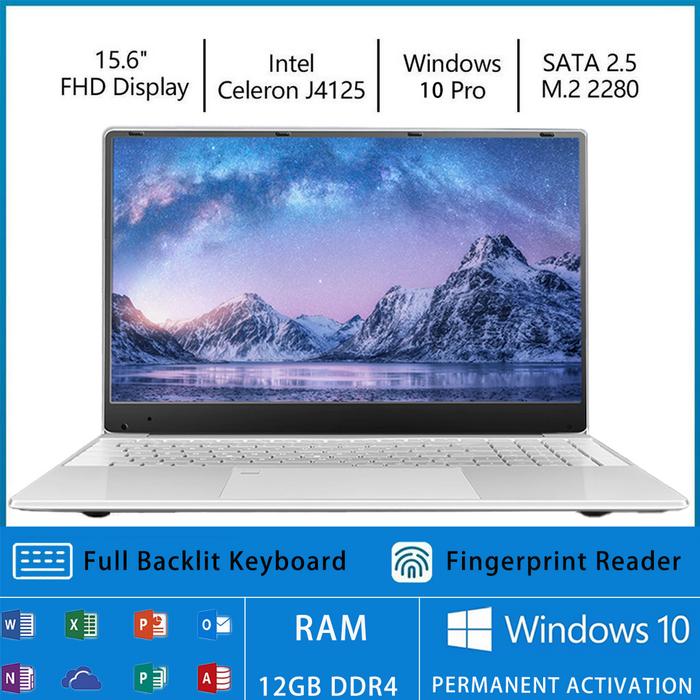 RAM 12GB-DDR4 15.6inch IPS Laptop Windows10/11 Intel Celeron J4125