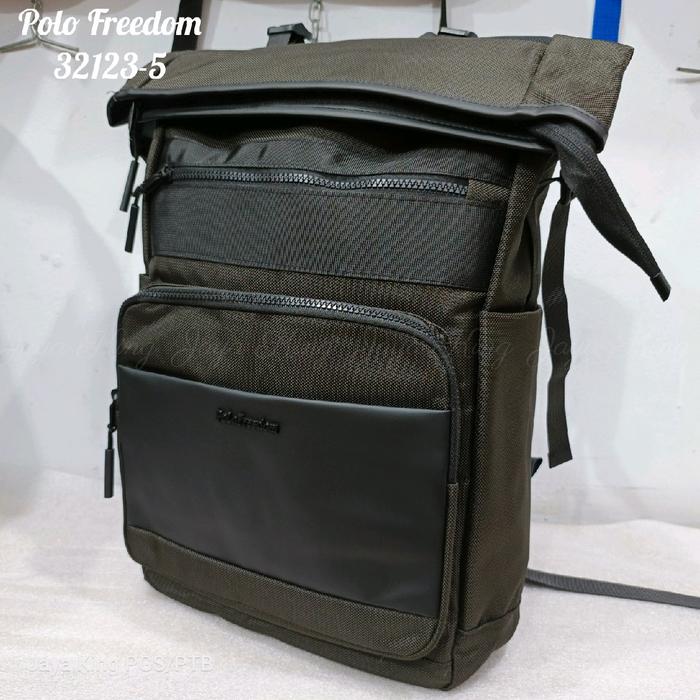 Ransel Laptop Polo Freedom Lipat Atas Waterproof Tas Sekolah Kerja Pria Bahan Tebal