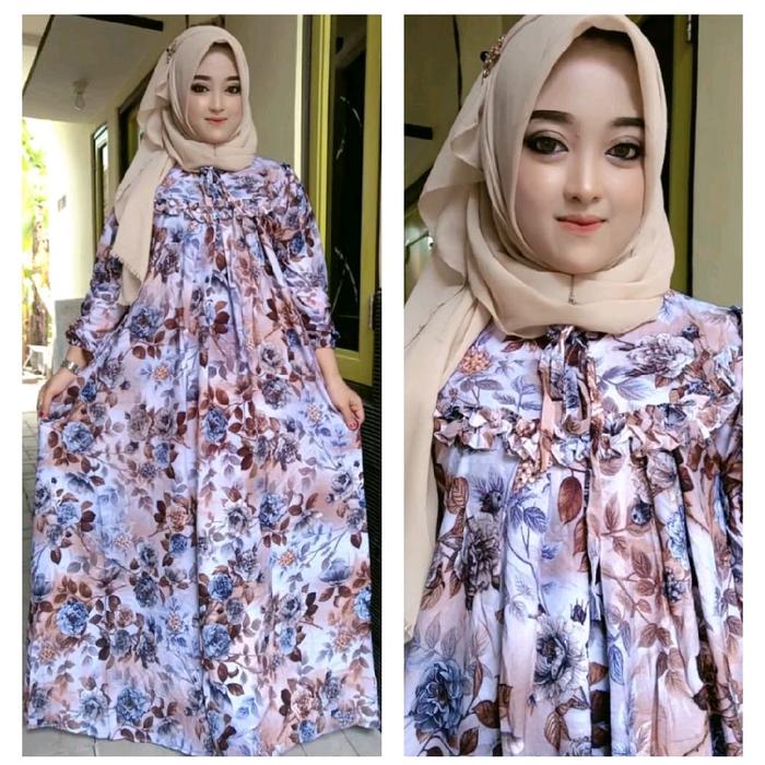 Gamis Safina Rempel dada busui tali pinggang ( rayon monokrom ) Wanita Dewasa