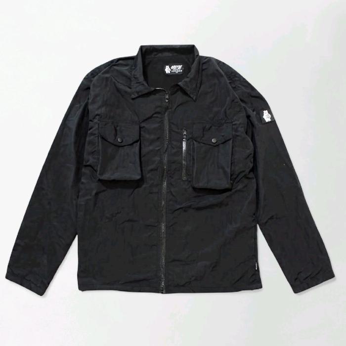 Ozeysx Overshirt Jacket Black Kenner Cringkle