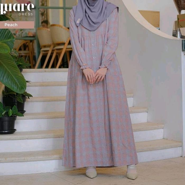 square dress kids warna peach size m produk dari kaiyya