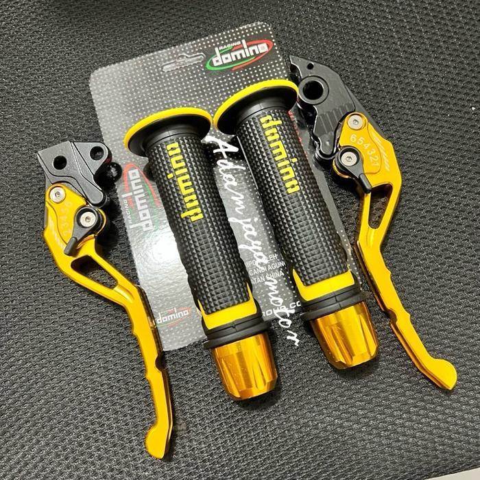 Paket 3in1 Handgrip Shark + Jalu stang cnc + Handle stelan cnc / Nmax Aerox Pcx Adv Vario Beat Mio V