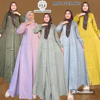 Gamis Amanda X Kharisma Celena Payet Rayon Twill Premium (Free Goodie Bag & Pouch)