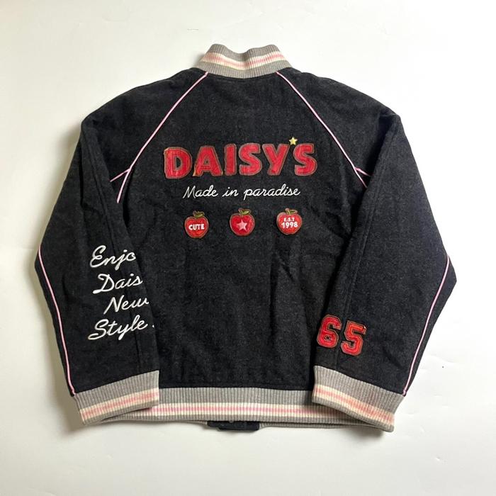 Varsity daisy lovers wool bordir cakep warna abu mix pink