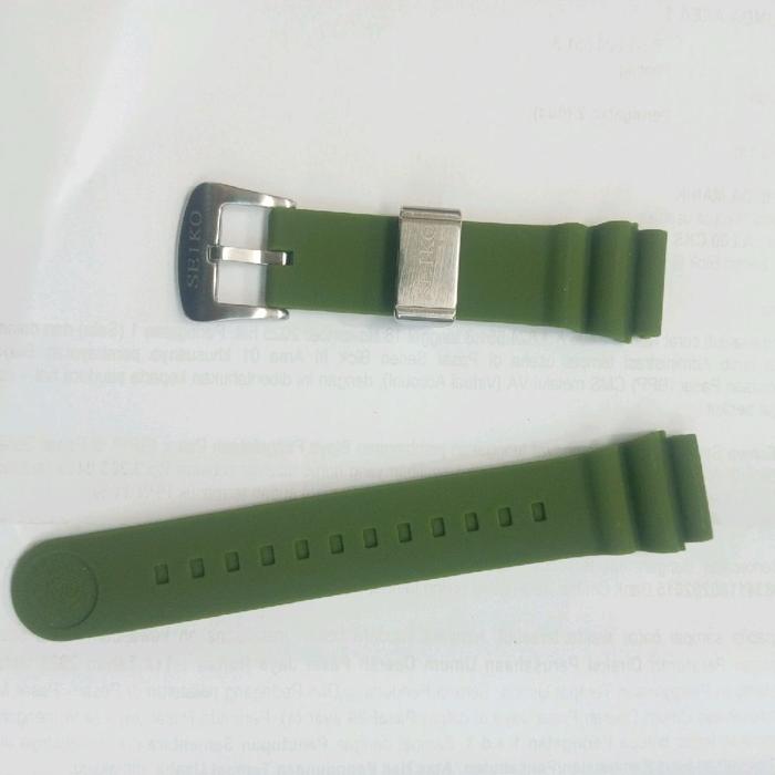 Tali Jam Tangan Seiko Diver Prospex Silicon Rubber Hijau Strap Jam Seiko Green Premium - 22mm