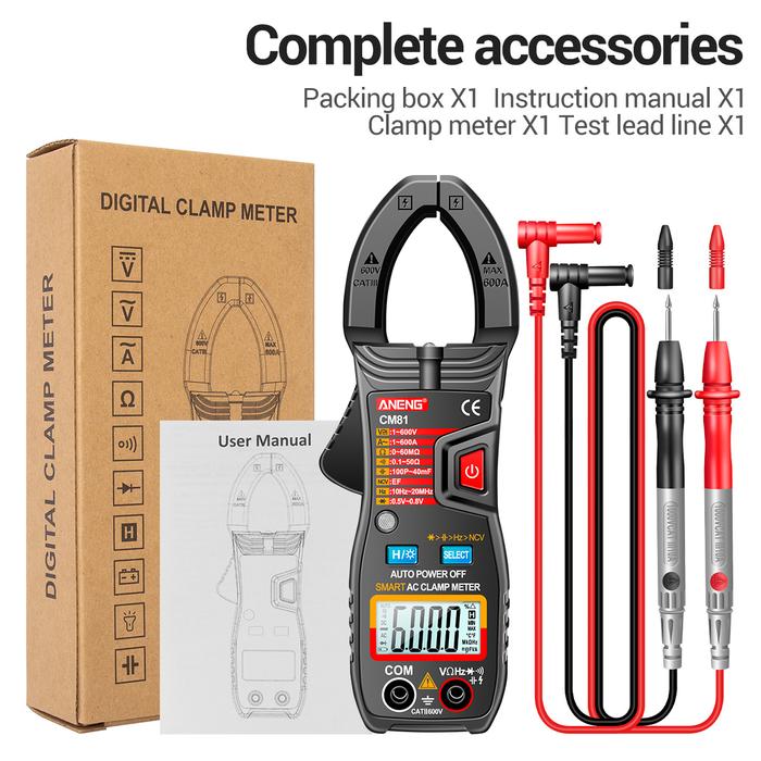 ANENG CM81 6000 Counts Digital Smart Multimeter AC Clamp Meter Clamp