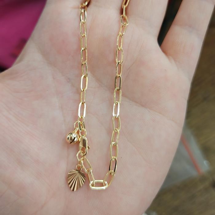Gelang Kaki Nori 700 70% 16K Emas Asli Gold Hwt Bunyi Kerincing