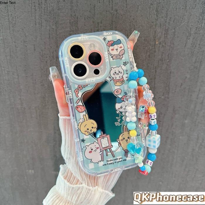 PhoneCase+Gelang Untuk IP/ANDROID Case Cermin Casing Untuk iPhone 11 12 13 14 15 Pro Max Plus XR X X