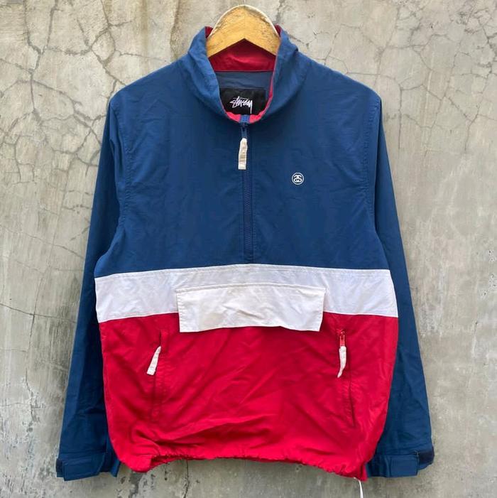 jaket windbreaker stussy cagoule anorak jacket colourblock second