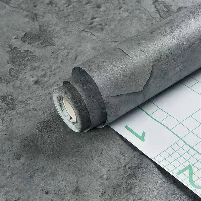 Cement Self-Adhesive Vinyl Wallpaper Bedroom Clothing Store Gray