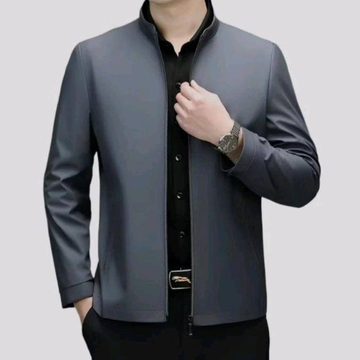jasko jaket mandarin jaket formal Pria Wanita Blazer Hitam Casual Distro Outer Tebal Keren Cowok Abu