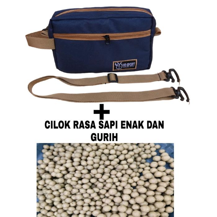 SLINGBAG CASUAL PRIA WANITA TAS SELEMPANG SATU SET CILOK ISI JANDO SAPI
