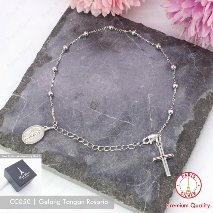 TERLARIS READY Gelang Rosario Perak Asli Silver 925 Lapis Emas Putih Katolik READY