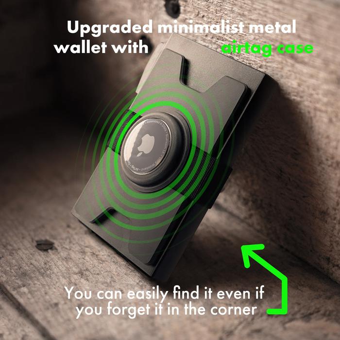 Smart Airtag Wallet Men: Metal Wallet with Airtag Holder - AirTag Wallet for Men Airtag, Slim Minim