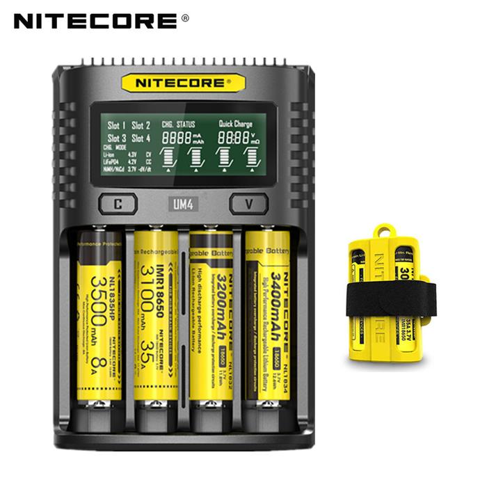 100% Original Nitecore UM4 UM2 USB QC Battery Charger Intelligent