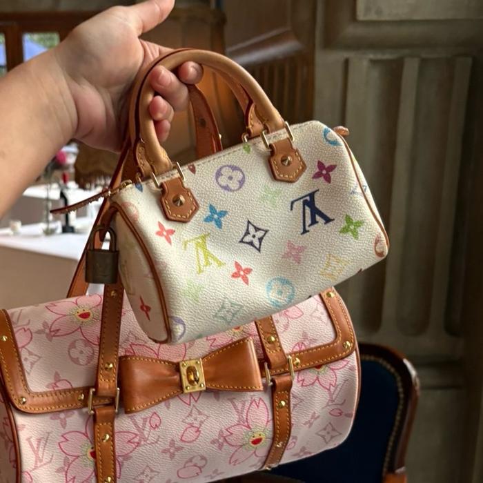 L*uis Vuitton Mini Speedy Multicolor White