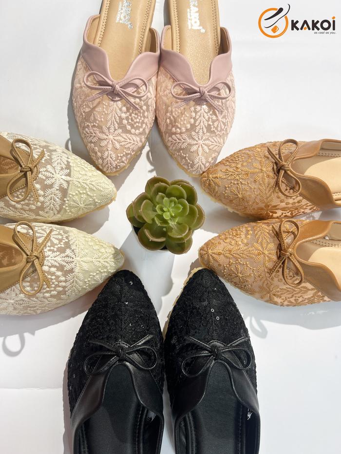 Sandal Kakoi Vixava Mules Daily Flat Shoes Wanita Empuk Nyaman Simple Elegant Big Size Sendal Sendal