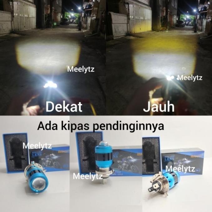 LAMPU UTAMA LED H4 IBRIGHT SUPER PREMIUM LENSA D6 PROJECTOR AC DCKIPAS